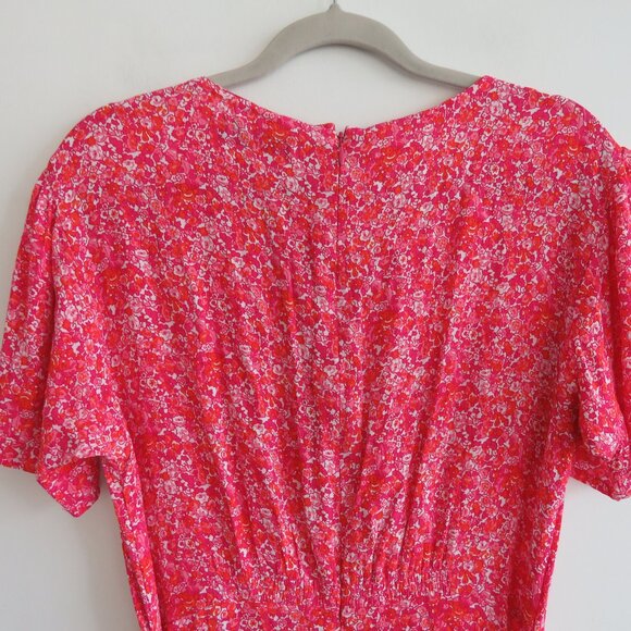 FAITHFULL THE BRAND Raphaela Midi Dress in Almona Floral Print Pink - Size US 8 - Picture 10 of 13